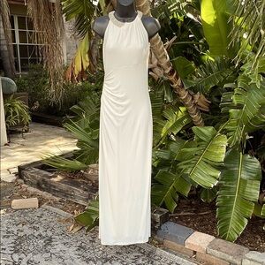 Ralph Lauren evening, beaded collar column, maxi dress with front slit